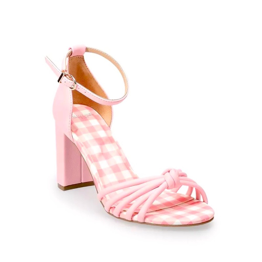Draper James Pink Gingham Sandals
